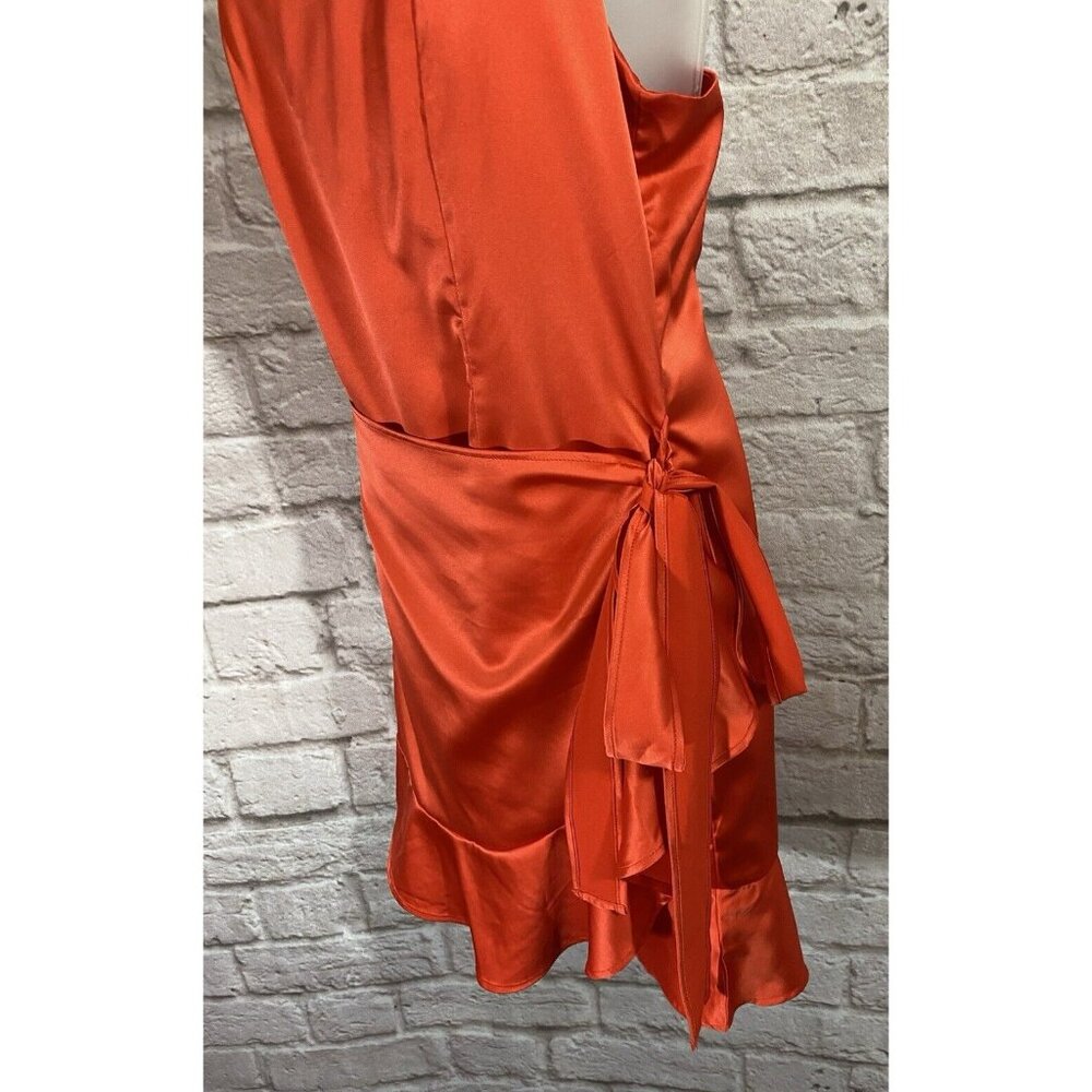 PRINCESS POLLY Bright Colorful Satin Mini Wrap Dress 8 Sexy Coquette Party 9868 - Picture 4 of 11